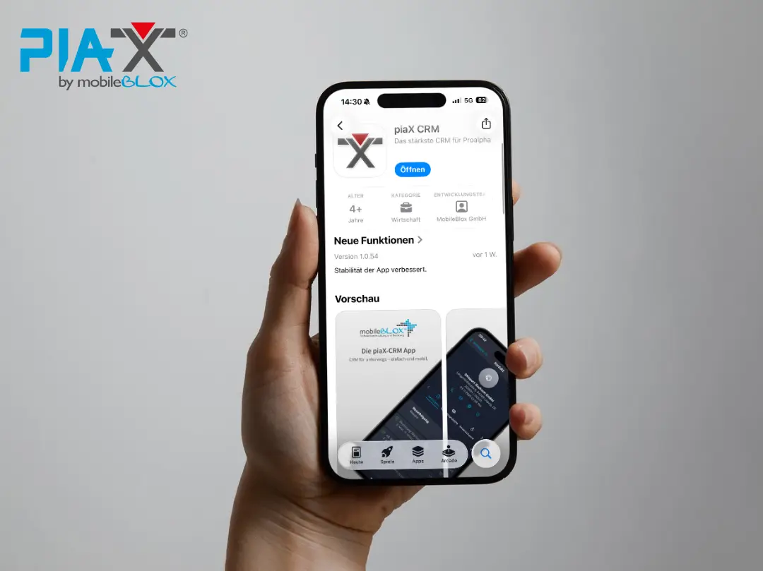 piaX CRM App jetzt testen